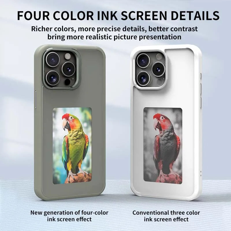 e-ink phone case with screen Projection iPhone Case for iPhone 13-15 Pro Max